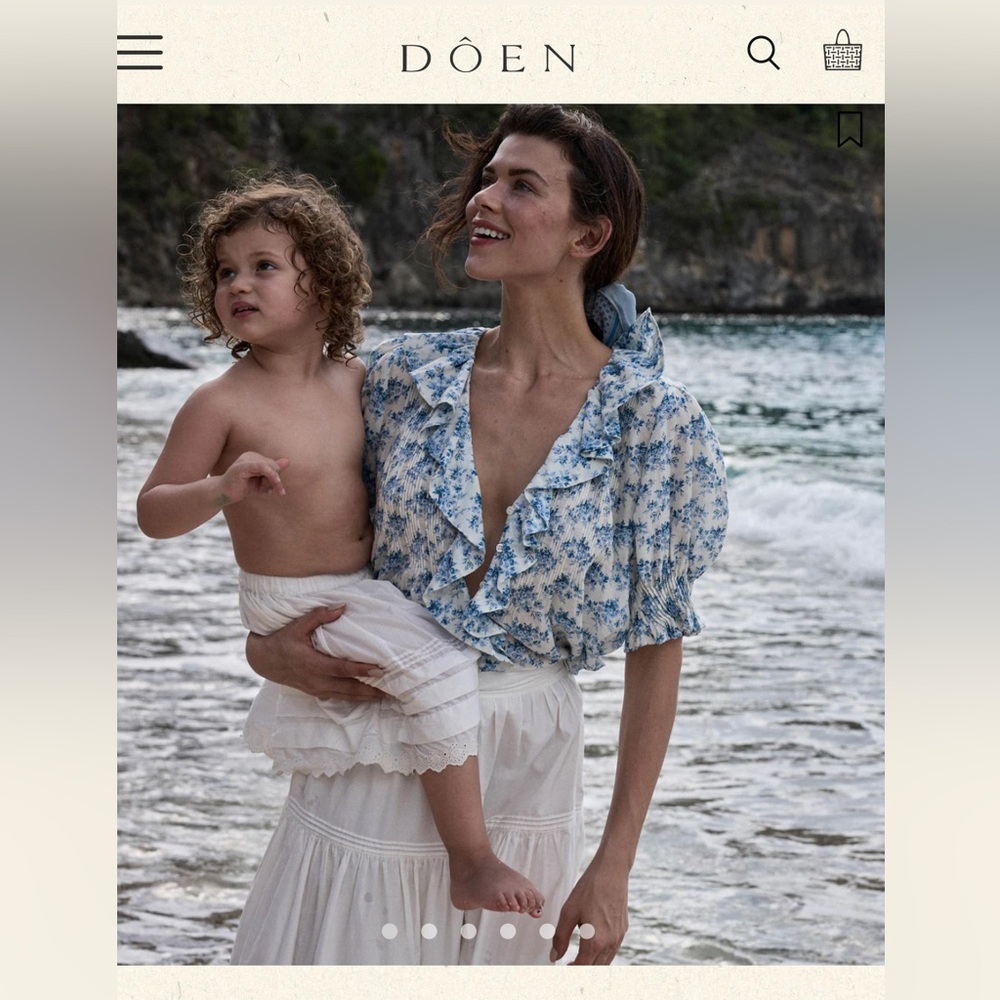 DÔEN Henri Top in BLEU ROSIER FLORAL size M